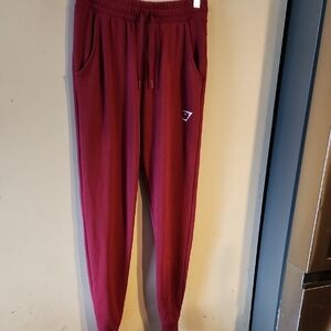 Gymshark Burgundy Joggers with Drawstring